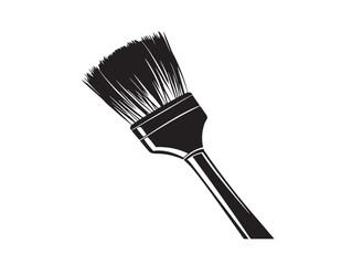 Stylish brush silhouette solid vector illustration symbol with painting inspired graphics