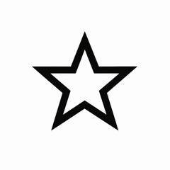Bold black star shape on plain white background is a striking silhouette