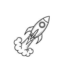 Rocket ship doodle icon. Doodle Icon Illustration.
