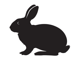 Elegant bunny silhouette vector illustration symbol with graceful animal inspired theme