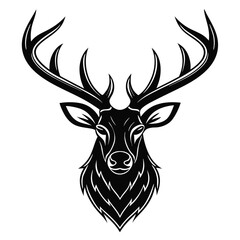 Majestic Elk Antlers Silhouette Minimalist Wildlife Design