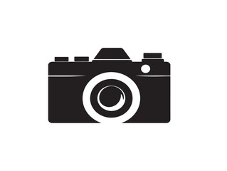 Stylish camera photography equipment silhouette vector image