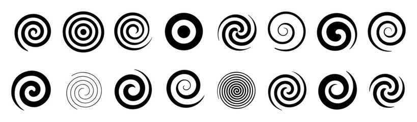 spiral swirl decorative shape set