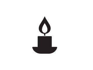 Burning candle light flame silhouette vector artwork