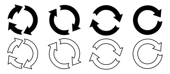 circle arrows icon set vector