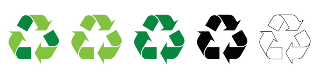 recycle symbol icon set vector
