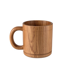 Wooden colour ceramic mug isolated on empty background