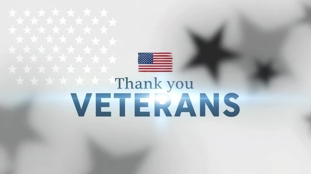 Veterans Day greeting card design with thank you message stars and patriotic background showing gratitude to soldiers service and sacrifice for national freedom and honor - Powered by Adobe