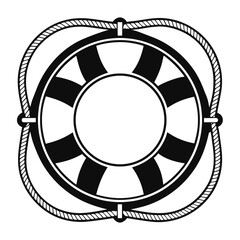 Minimalist Lifebuoy Silhouette Emergency Water Rescue Design