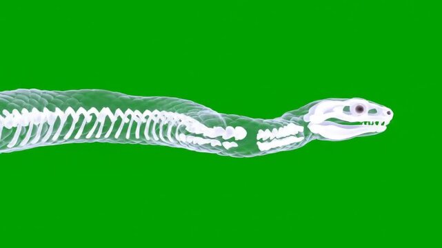 Snake X-Ray - Reptile Anatomy on Green Screen