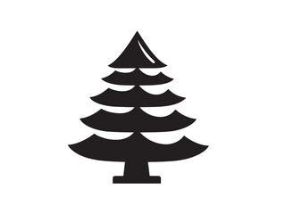 Decorative Christmas tree silhouette vector illustration design