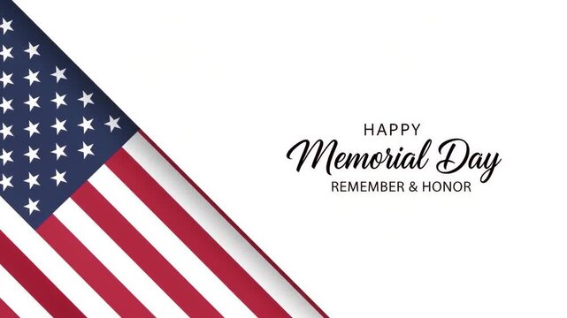 Memorial Day background with American flag stripes and text remember and honor creating elegant simple patriotic poster design for tribute celebration and national holiday themes