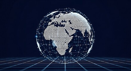 Global network data visualization of the digital world.