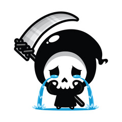 the grim reaper was crying sadly
