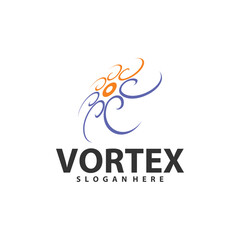 Fototapeta premium Vortex logo design template. Black hole galaxy vector illustration