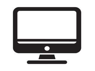 Modern desktop computer silhouette vector illustration design