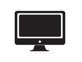 Sleek computer silhouette vector illustration graphic design