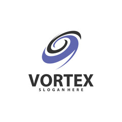 Vortex logo design template. Black hole galaxy vector illustration
