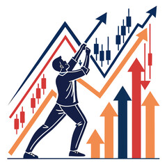 business man and graph