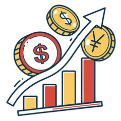 vector illustration of business graph