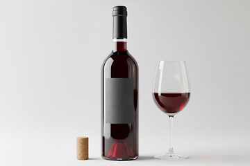 red wine bottle and glass