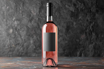 bottle of rose wine