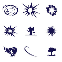 Energy Explosion logo flat vector design, illustration vector graphic of smoke, perfect for animation design, illustration, cartoon, anime, art, logo design, tactical design, etc