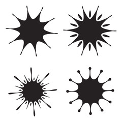 Stylized Black Ink Splashes Modern Minimalist Silhouette Art