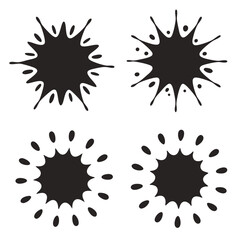 Dynamic Black Ink Splashes Silhouette Minimalist Graphic Design