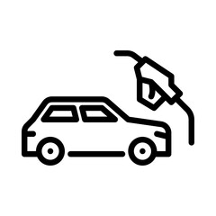 Gasoline car outline icon. car vehicle black line illustration.