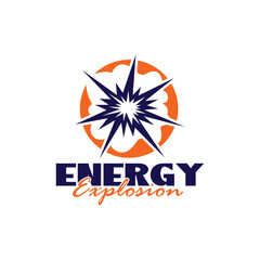 Obraz premium Energy Explosion logo flat vector design