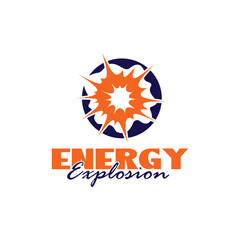Energy Explosion logo flat vector design