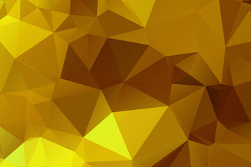 Abstract geometric low poly background with golden yellow gradient and sharp edges image