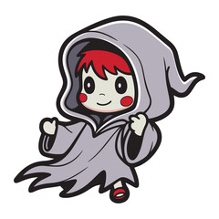 Cute little boy wearing grim reaper costume