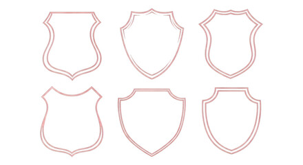 Elegant shields design, perfect for logos and branding projects, simple badge, rose gold vector