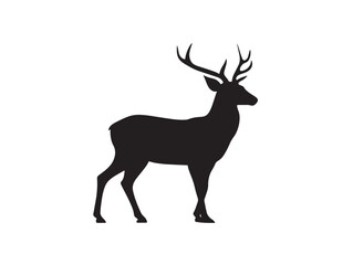 Elegant deer wild silhouette vector illustration decorative artwork