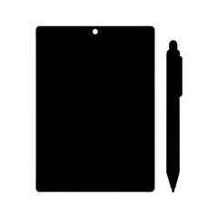 Explore digital notepad writing tablet with stylus for notes and sketches black silhouette