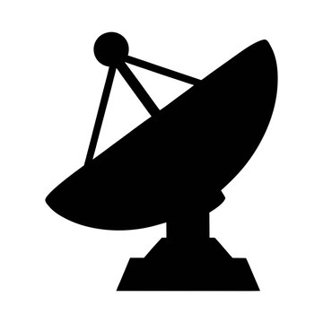 Satellite dish antenna vector illustration for communication technology and signal transmission design