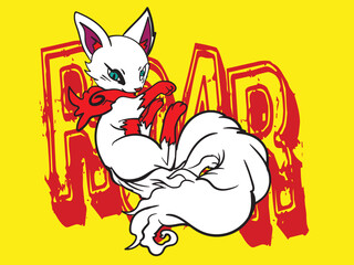 beast doodle pop art roar activity background vector design