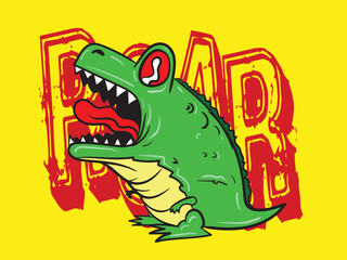 dinosaur doodle pop art roar activity background vector design