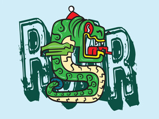 dinosaur doodle pop art roar activity background vector design