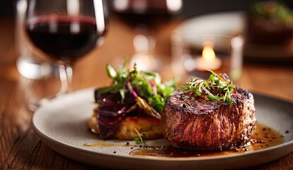 Gourmet steak dinner