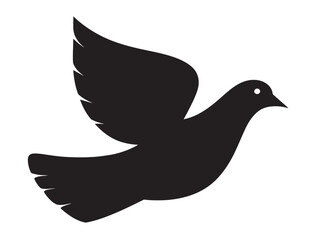 Gentle dove love silhouette vector illustration artwork