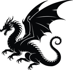Dragons premium silhouette vector icon