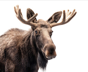 Majestic corporations moose on a white background isolated on a transparent PNG with a clipping path high resolution detailed photo professional photograph hi