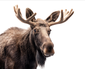 Majestic corporations moose on a white background isolated on a transparent PNG with a clipping path high resolution detailed photo professional photograph hi
