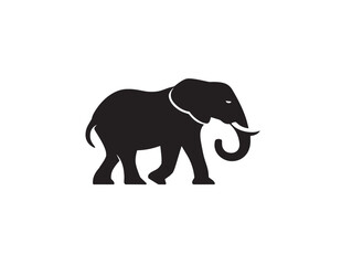 Obraz premium Noble Elephant Icon Silhouette in Solid Vector Illustration