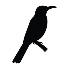 Fototapeta premium Download black bird silhouette vector image of a perched bird on branch for graphic design projects