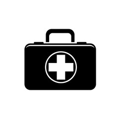 Modern first aid kit icon symbolizing emergency medical care and safety preparedness, essential for health and wellness.