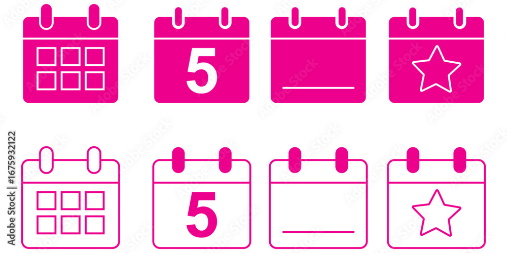 Canvas Prints calendar icon set. calendar line icon, vector symbol. schedule and date symbol. minimalist, flat cal